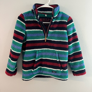 Joules Striped Premium Long-Sleeve  Sherpa Sweatshirt Cozy Youth‎ Sz 7-8 Yrs